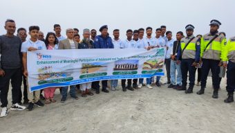 কুয়াকাটা সমুদ্র সৈকতে এনএসএস এর পরিচ্ছনতা কার্যক্রম পরিচালিত