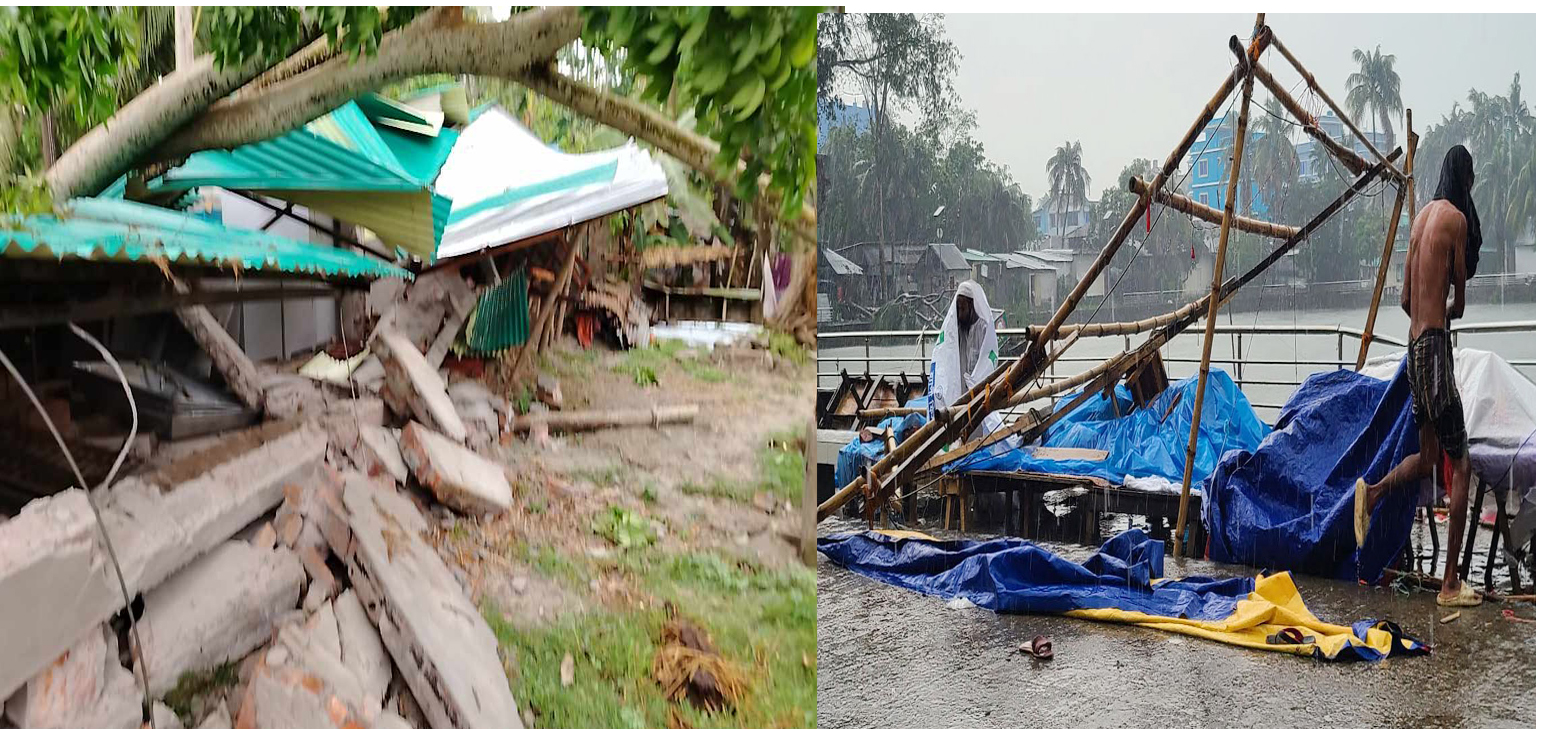 পটুয়াখালীতে ঝড়ের তান্ডবে মৃত্যু-২, অর্ধশতাধিক বাড়ি বিধ্বস্ত