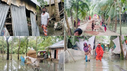 জোয়ারে ভাসছে ভোলার উপকূল, মাথা গোঁজার ঠাঁই হারিয়ে নিঃস্ব অনেকেই