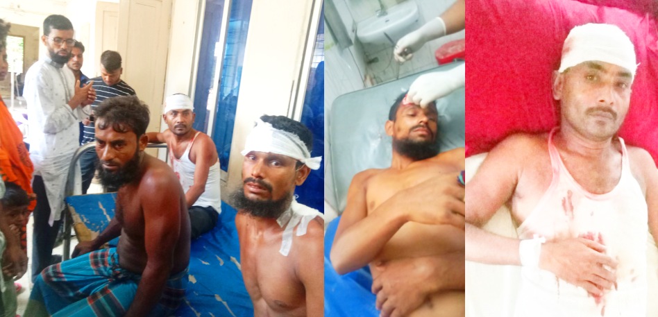 জমি দখল পরবর্তী সন্ত্রাসী হামলা মারপিট ও কুপিয়ে জখম পরবর্তী উল্টো মিথ্যা নাটকীয়তার অভিযোগ