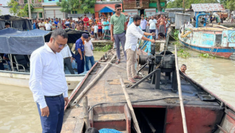 ঝালকাঠিতে অবৈধভাবে বালু উত্তোলন, ৫ ড্রেজার জব্দ