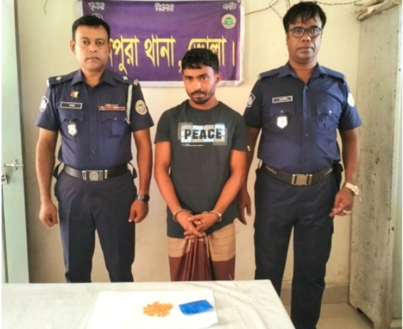 মনপুরায় ১০০ পিচ ইয়াবাসহ এক মাদক ব্যবসায়ী আটক