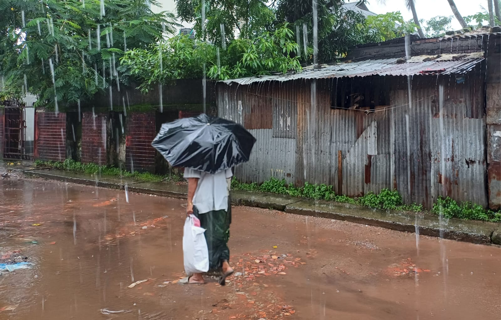 কলাপাড়ায় মৌসুমি বৃষ্টির থাবা, পঞ্চম দিনে দুর্ভোগ চরমে