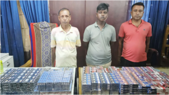 বোরহানউদ্দিনে বিপুল পরিমাণ অবৈধ সিগারেটসহ আটক ৩