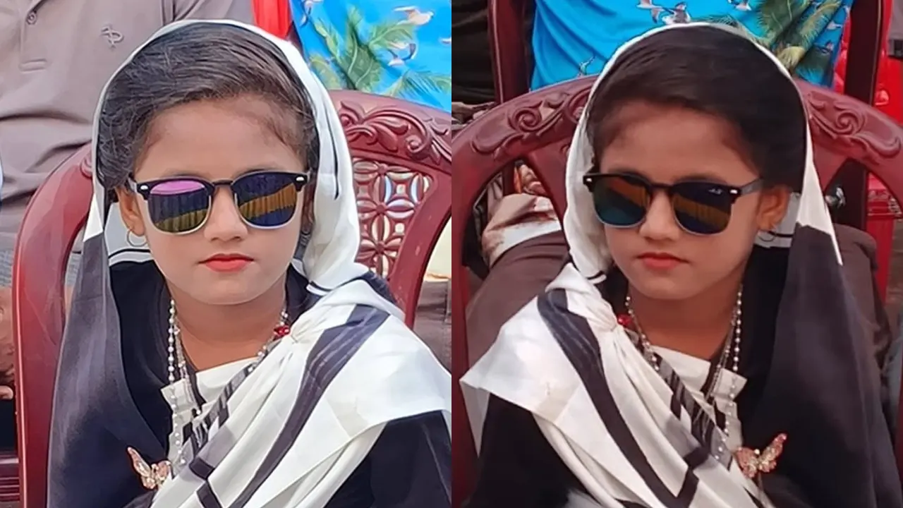 পটুয়াখালীতে খালেদা জিয়ার সাজে কিশোরী, ছবি তুলতে ভিড় জনতার